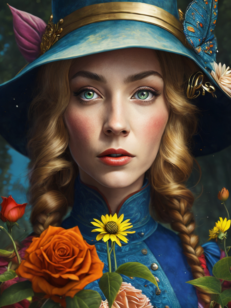 Alice in wonderland, vivid colors, wide angle, super highly detailed, professional digital painting, concept art,