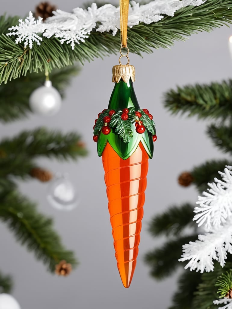 carrot small glass glass figure, Christmas toy for the Christmas tree