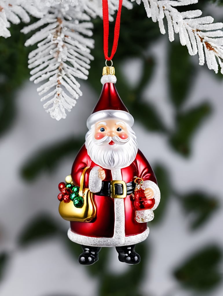 santa claus small glass glass figure, christmas toy for the christmas tree