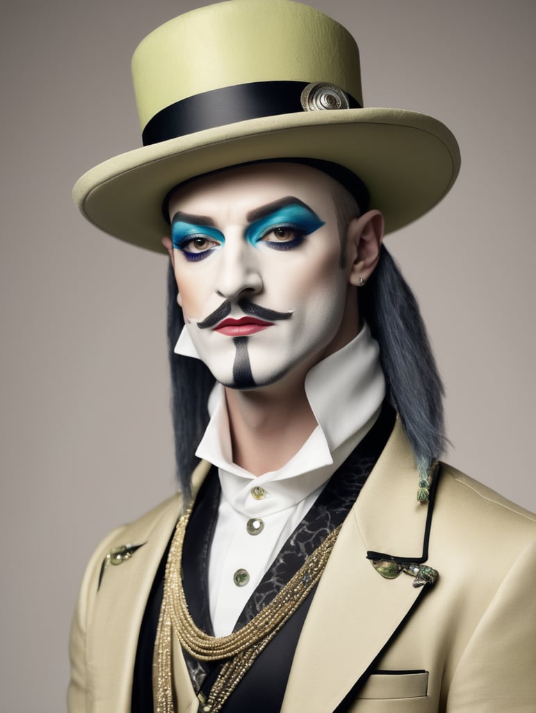 A chameleon dressed as Boy George