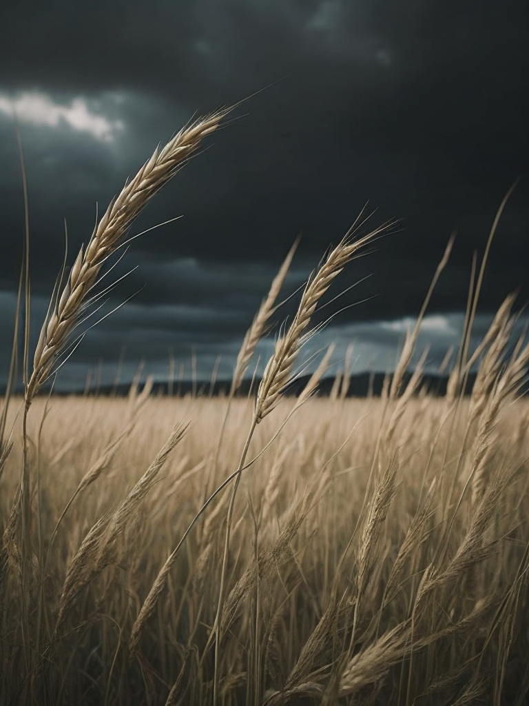 Blurred landscape of field with wheat