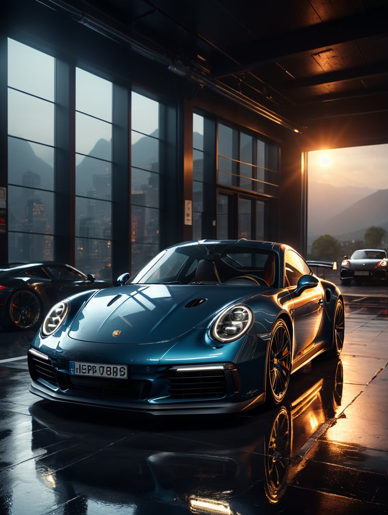 ((Porsche 911, 3D render), ultra quality, HDR, UHD, photorealistic, professional photograph, studio lighting, exterior view, sleek design, shiny surface, luxury car, sport car, cinematic composition, unreal engine, 4k, 8k, trending on ArtStation)