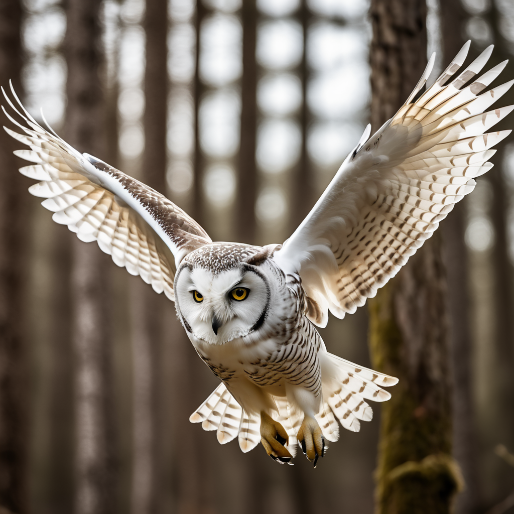 polar owl flying