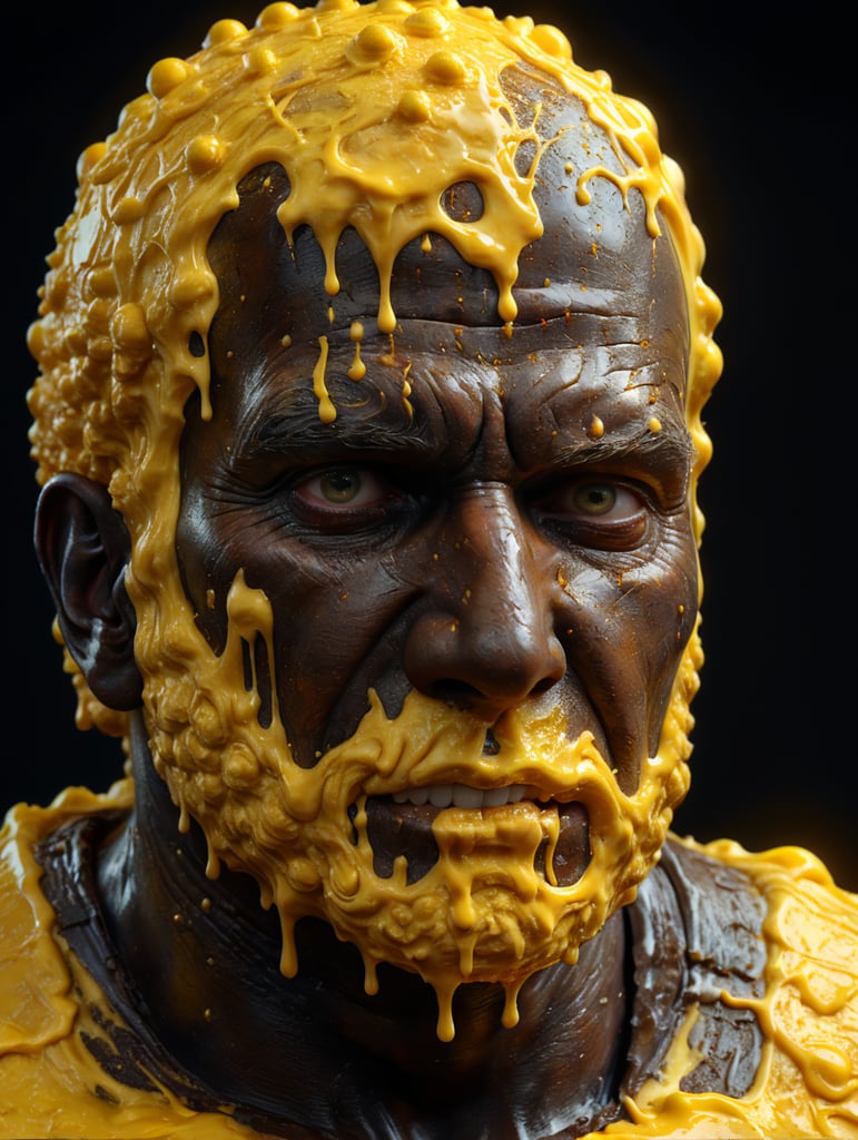 a person made of butter, melted, everything butter color