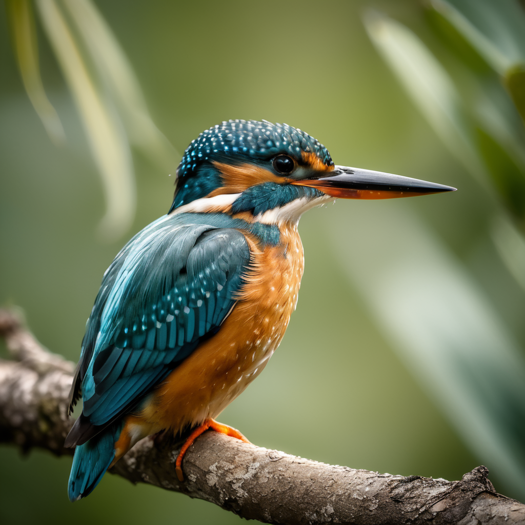 top view of a beautiful kingfisher bird