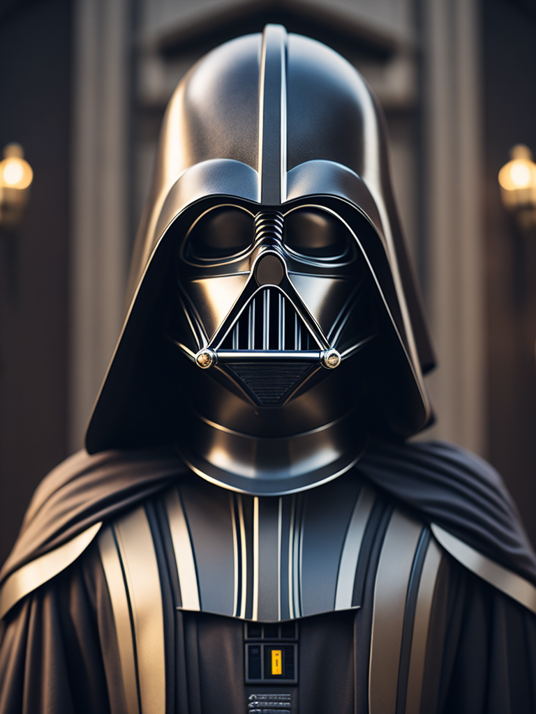 hyper-realistic, ultra-detailed of a dart vader in the mosque, depth of field, depth of field, trending on Artstation, 64k, ultra-detailed, ultra-accurate detailed, surrealism, hall of fame, hof,