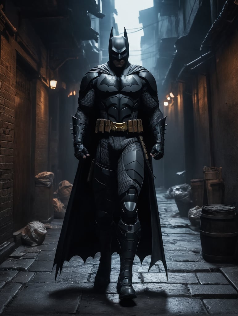 Create a batman ninja in a dark alley