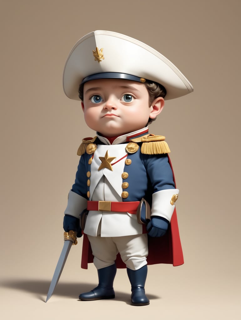 Cartoon hero version of tiny napoleon