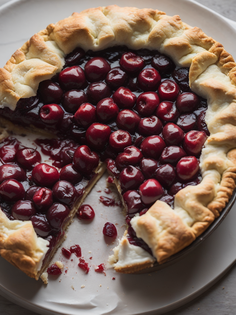 Cherry pie, top view