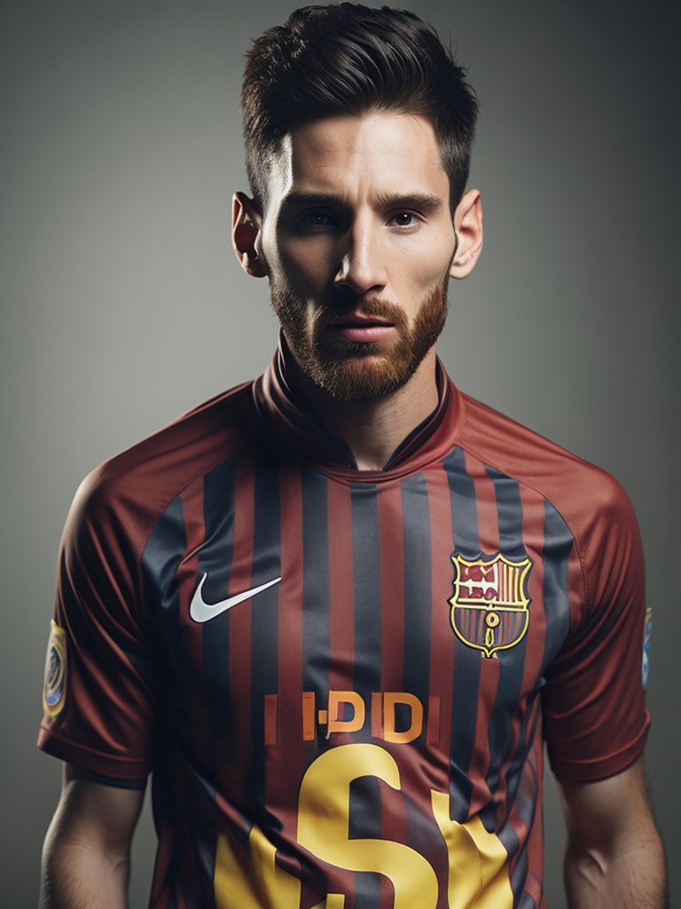 Lionel Messi wearing a Liverpool 2023 football kit