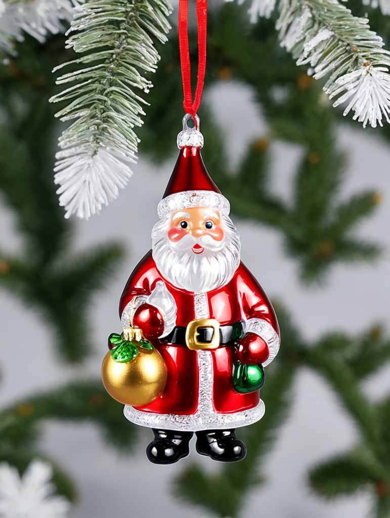santa claus small glass glass figure, christmas toy for the christmas tree