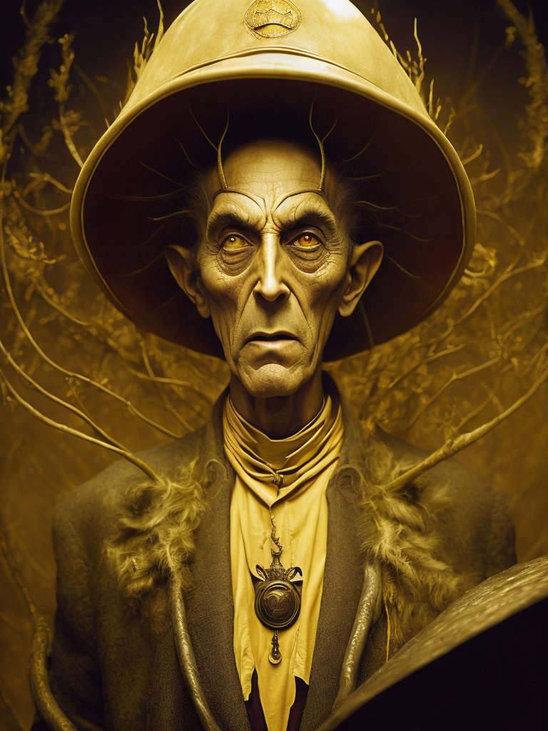 eldritch sun priest, by Remedios Varo, Mario Testino, and Terry Richardson