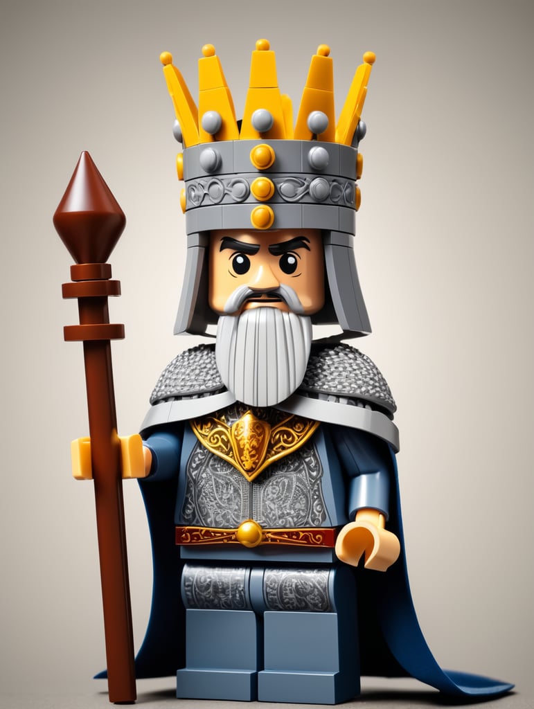 medieval king as a lego character
