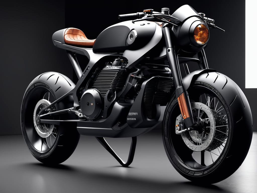 Ultra futuristic minimal design bike designed by 8k resolution, hyper realistic, detailed render, extremely complex and advanced chassis, natural dirt and debris detail, scuffs, designed by dieter rams, teenage engineering, stunning details, dark hues, product photo