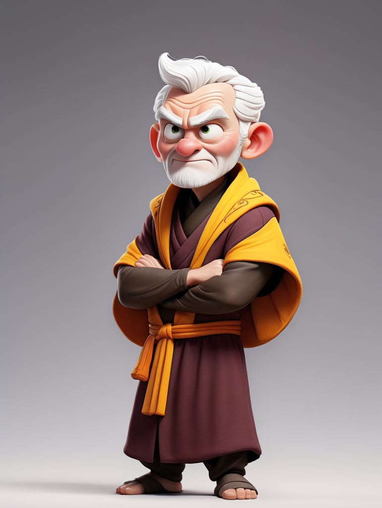 Saiyan white hair monk robe