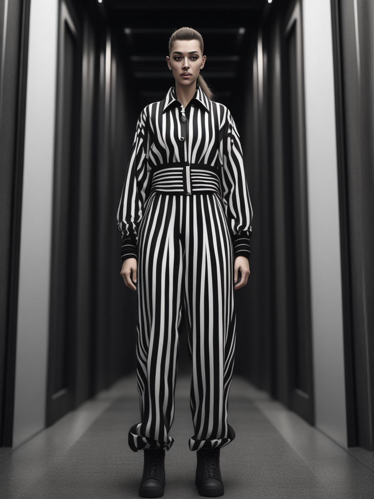 black and white stripes prison jumpsuit uniform