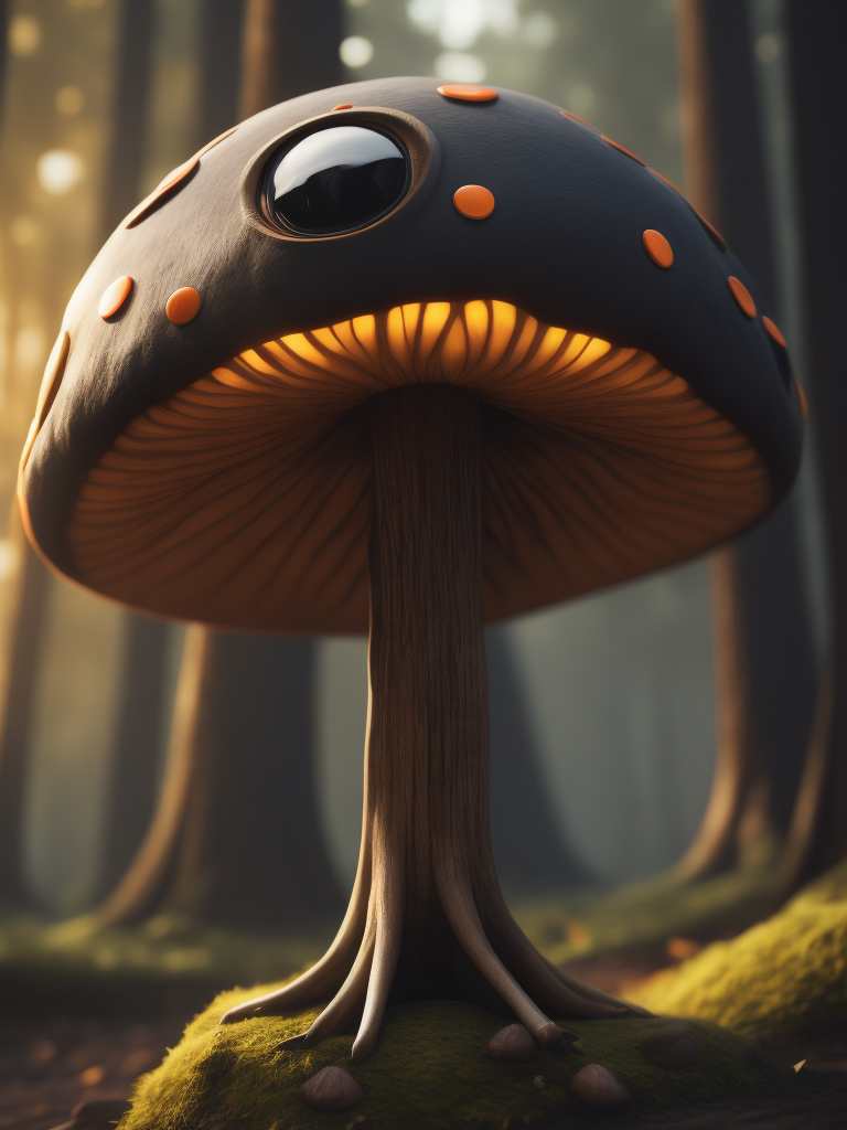 mushroom with big cute eyes