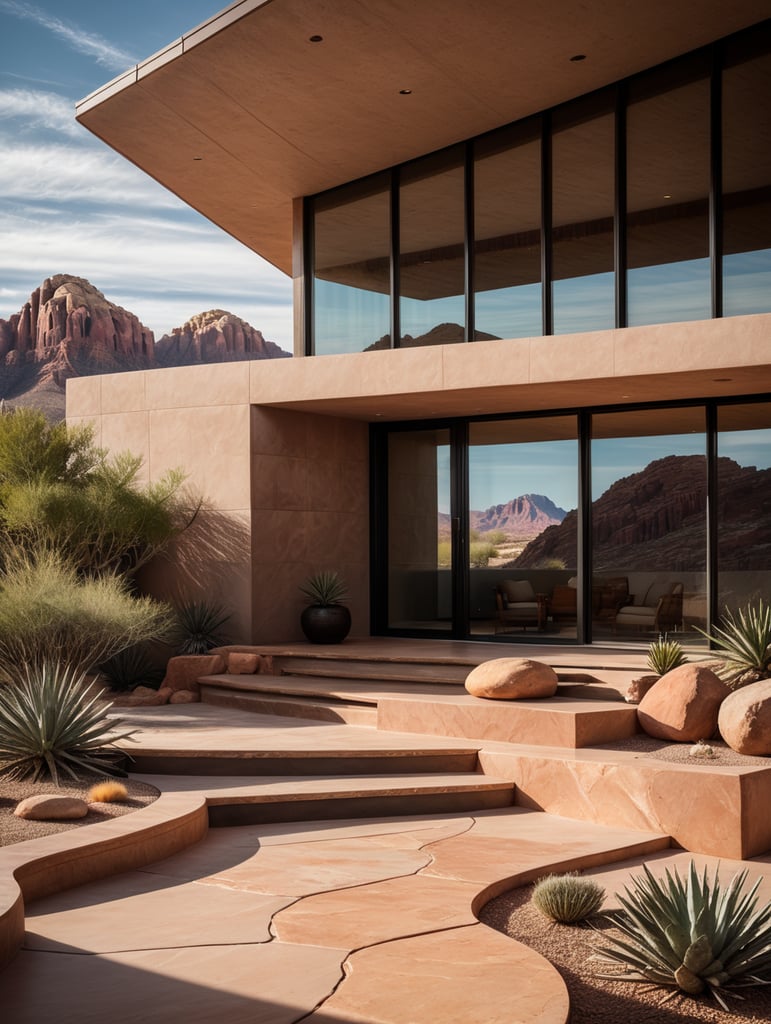 modern organic contemporary red rock desert house