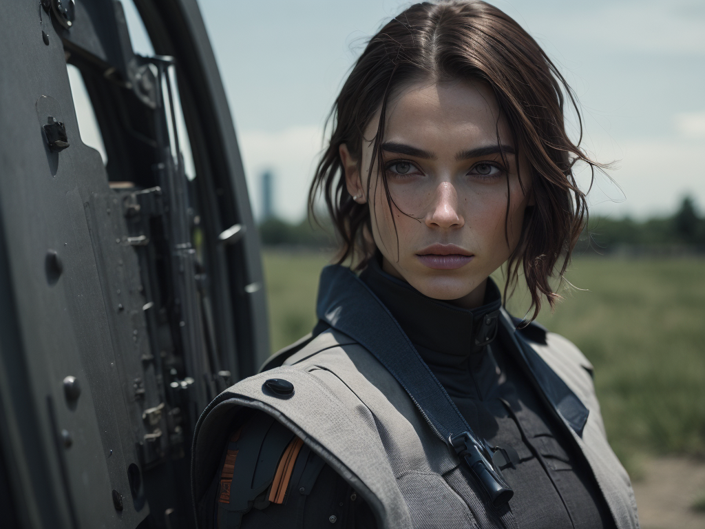 super soldier girl, slim, full detail face, killing eyes, europeans girl, white women, white skin, pretty face, small hip, narrow waist, xmech, high detail, realistic, photo quality, high quality, (photorealistic:1.4), science fiction, highly detailed, masterpiece, high-quality shadow, (face closeup)