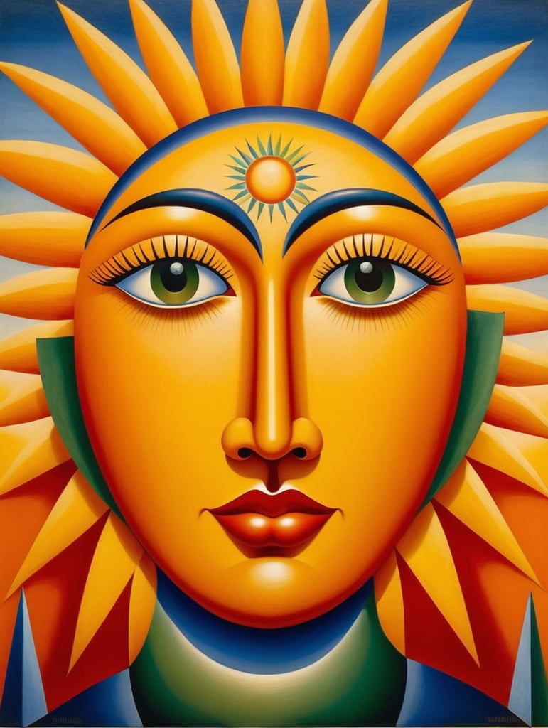 Tarsila do Amaral's painting depicting a face of Sun