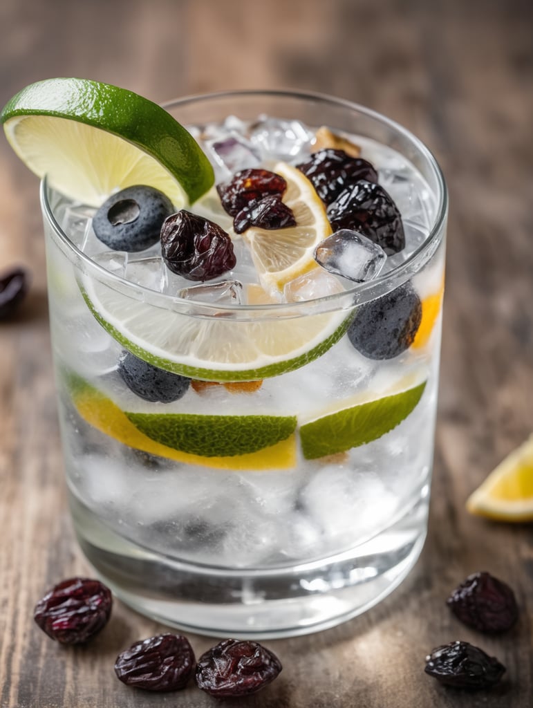 Gin and Tonic with dried fruit slices