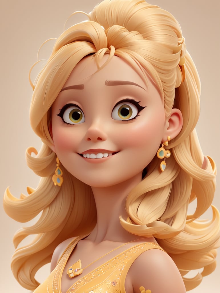 Pixar blonde girl jazz dancer full body pose