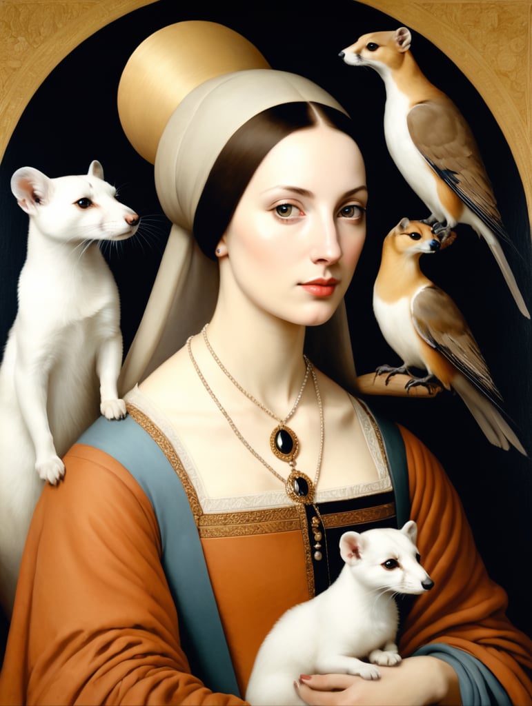 Lady with an Ermine style of Jane Margolis