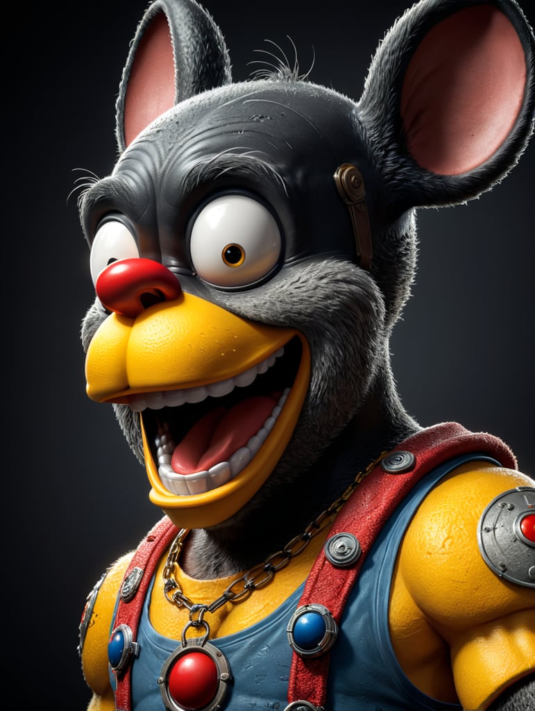 A cartoon character, such as Mickey Mouse, Bugs Bunny, or Homer Simpson.