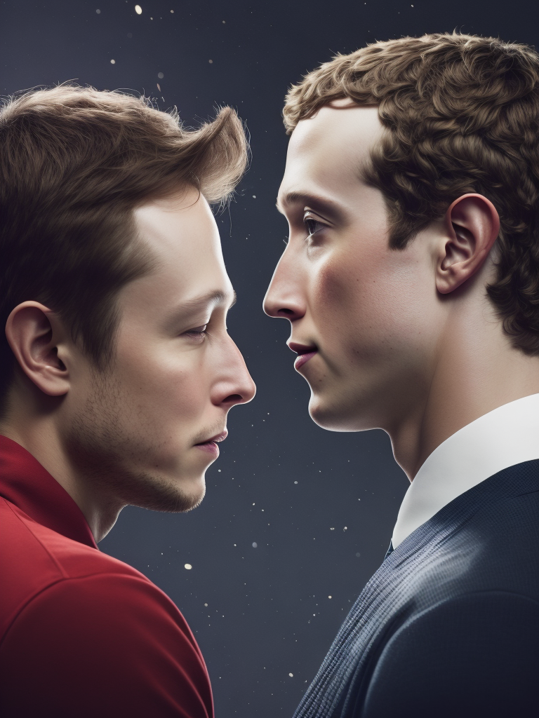 Elon Musk vs. Mark Zuckerberg | The Billionaire Fight, bright and saturated colors, highly detailed, sharp focus, Dramatic Lighting, Incredibly high detailed