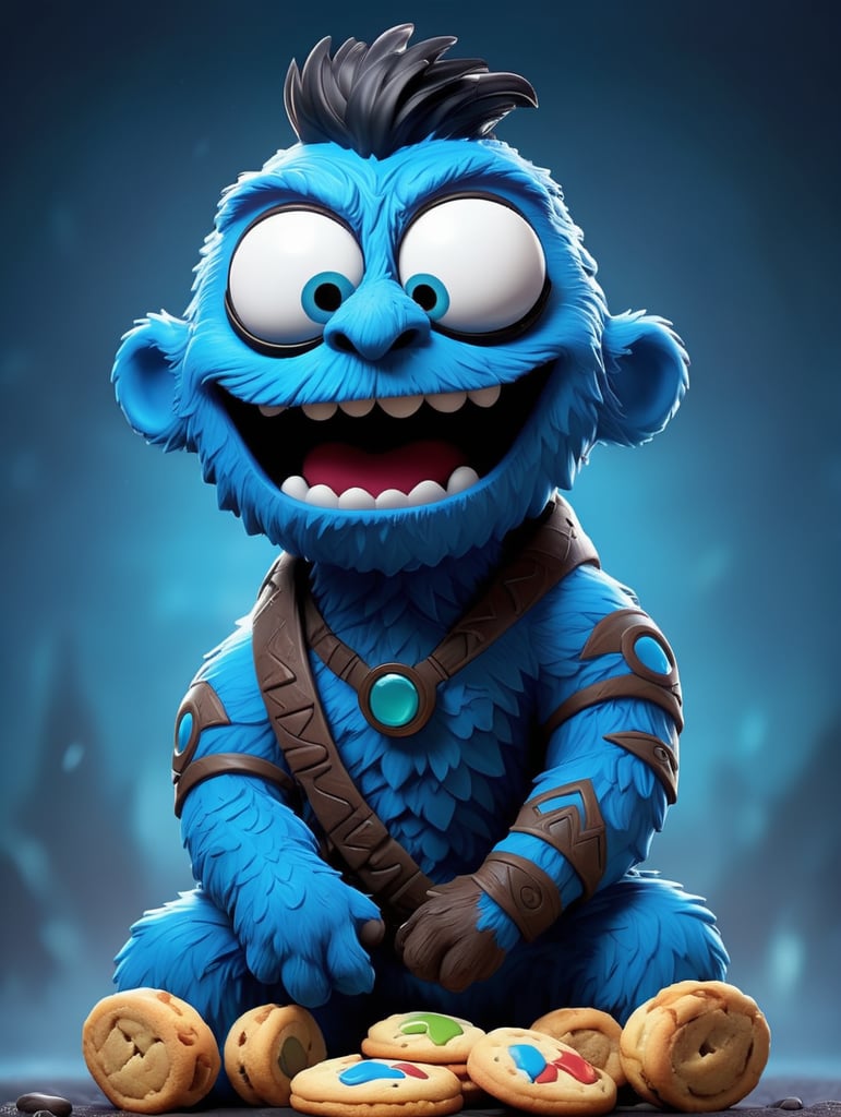 Superhero tribal Cookie Monster