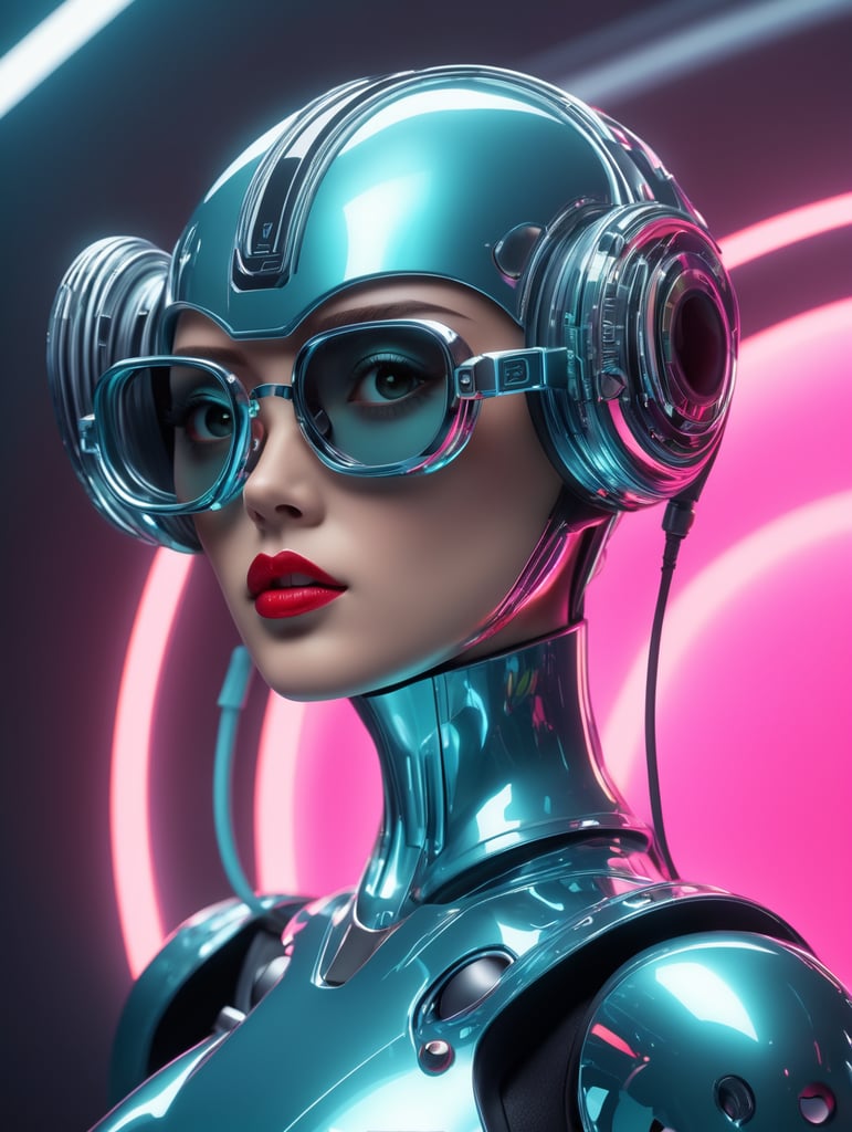 product photo, (retro cyber tech), reflective, Ella Guru, f8 aperture, a 3D render