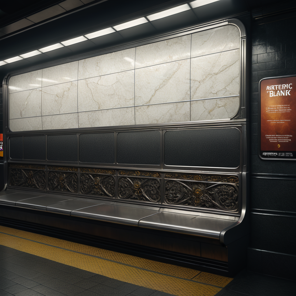 subway blank white billboard, mockup, mock up