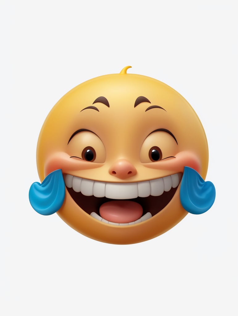 Extreme happiness, Chinese laughter emoji as a human