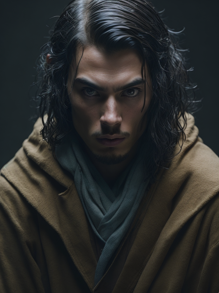 samurai portrait, mirror, no face