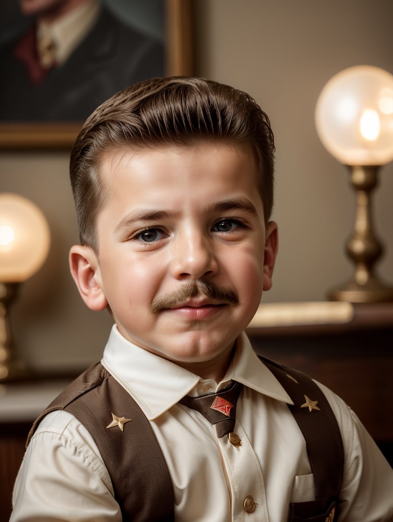 portrait of Joseph Stalin as a kid, 6 month old, happy emotions on his face