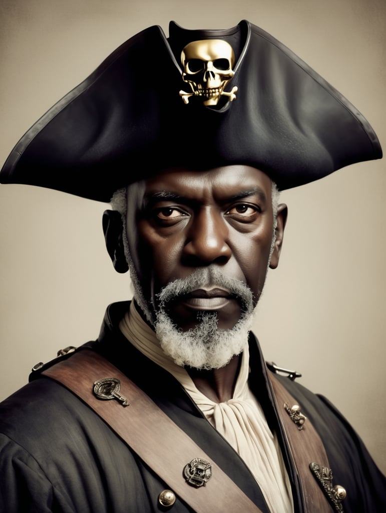 Generate me a portrait of Count Doku from Star Wars as he is a pirate on a pirate ship