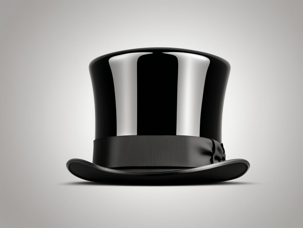 Cylinder black top hat isolated on transparent or white background