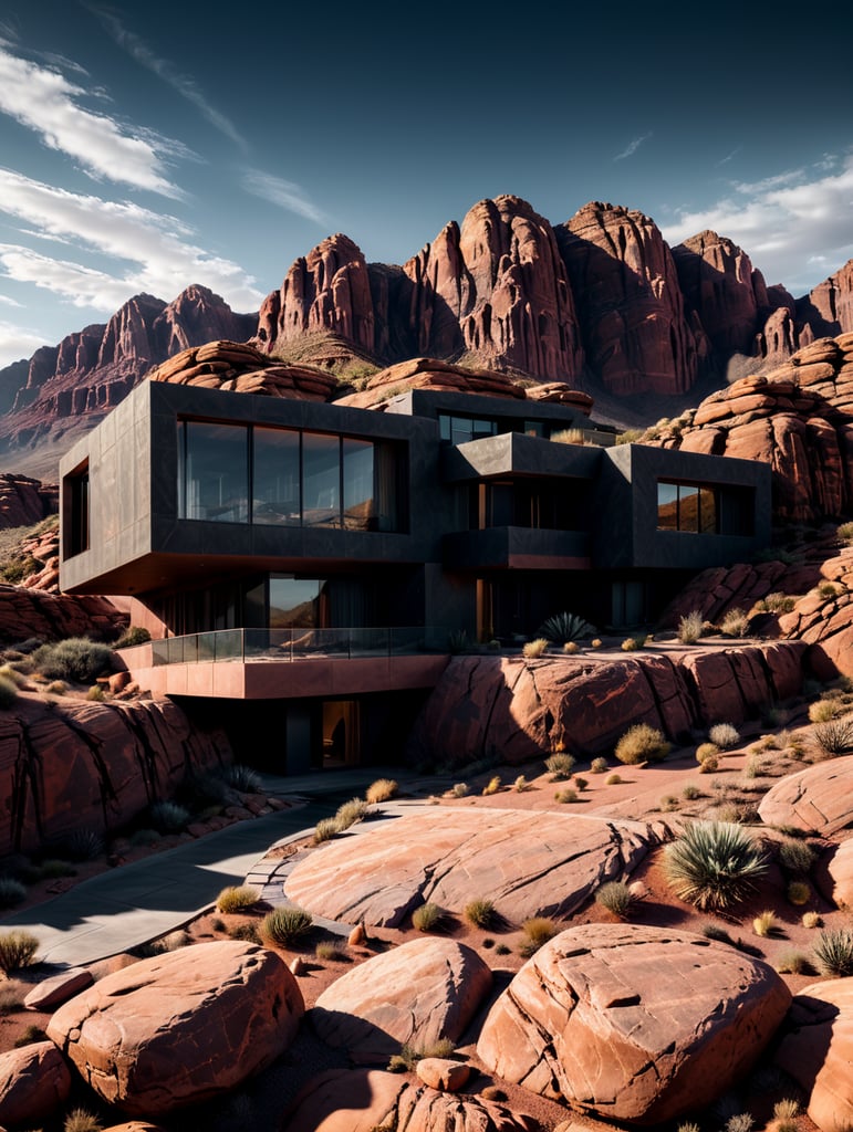 modern organic contemporary red rock desert house