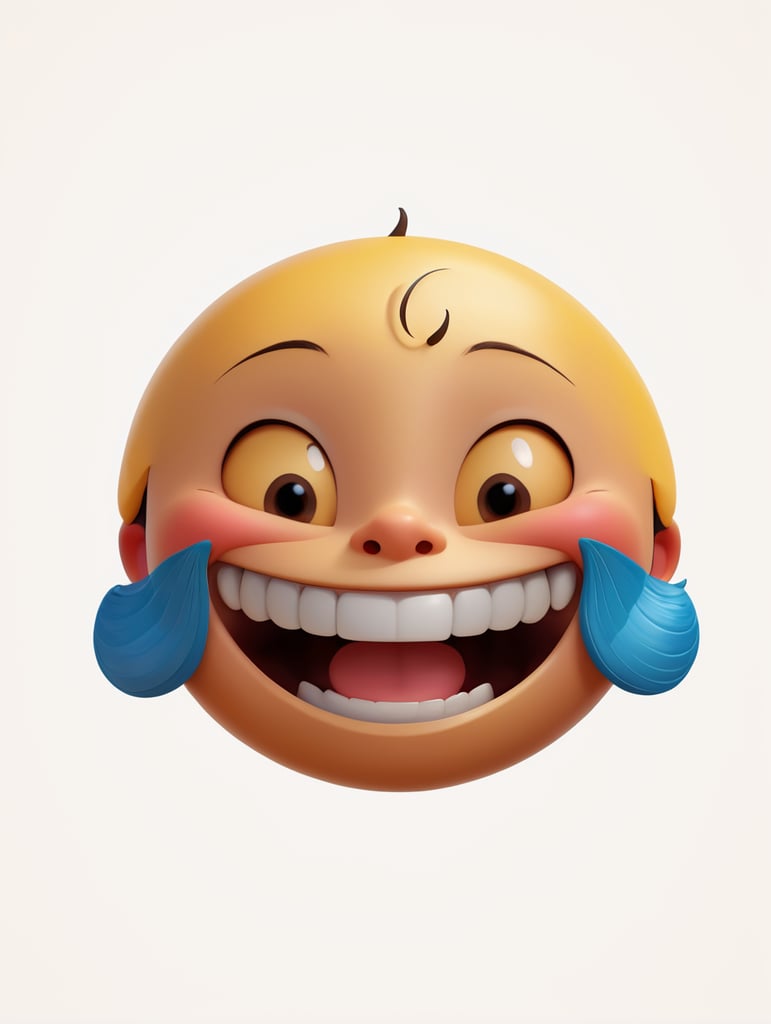 Extreme happiness, Chinese laughter emoji as a human