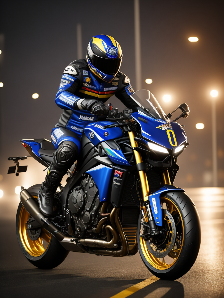 A Yamaha MT09 with a motogp inspired paint and sponsors