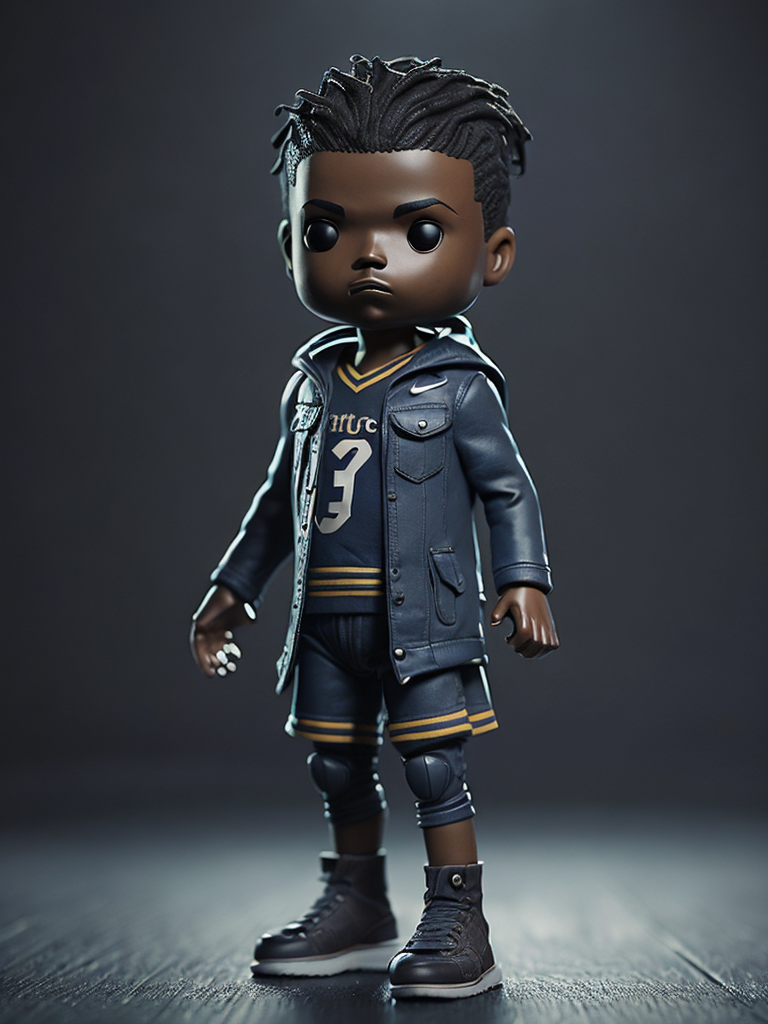 Full body 3d render of funko pop jimmy butler