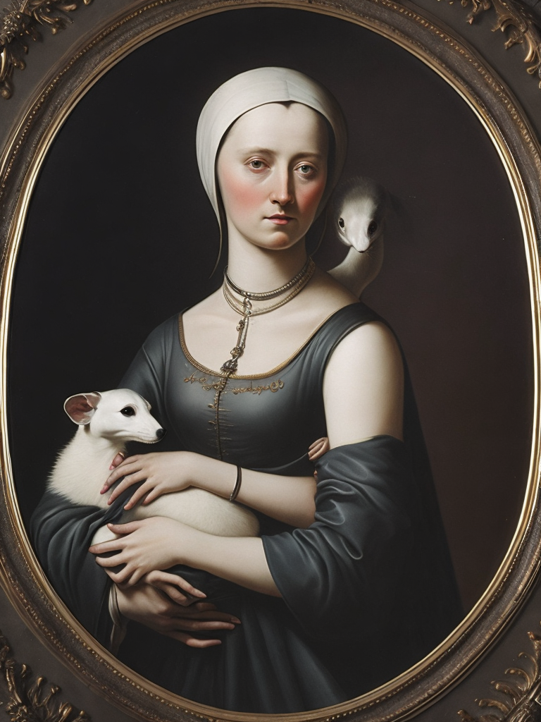 Dama con l'ermellino style of Hieronymus Bosch