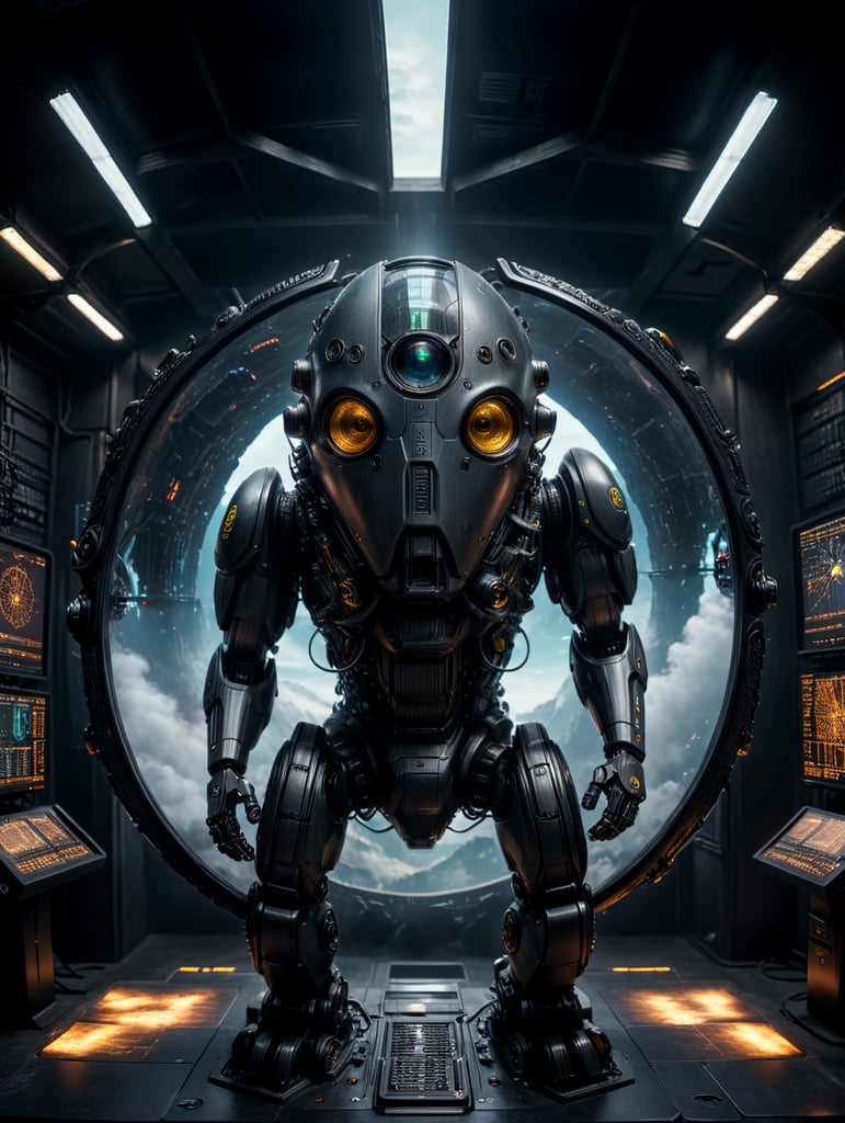 16K Ultra Cinematic resolution quality, Imagine superluminal, explosion of ChatGPT and other similar services such as giant squid made out of camera lenses, Lots of mechanical parts, Aperture eyes version of ai humanoid an AI agent is like a super-smart software program that can not only follow instructions, but also create mathematical equations, o. Holographic workstation