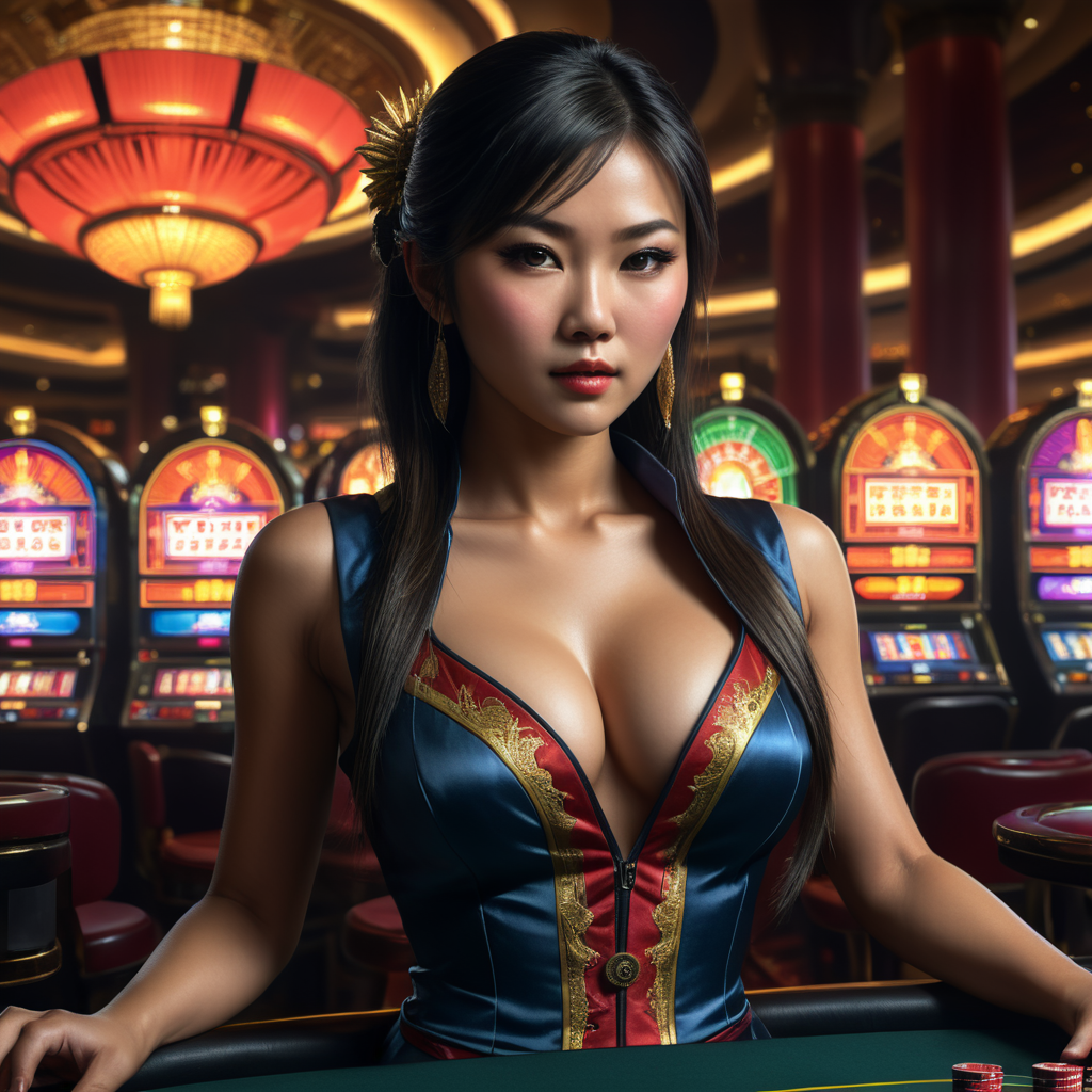 Asian casino girl model