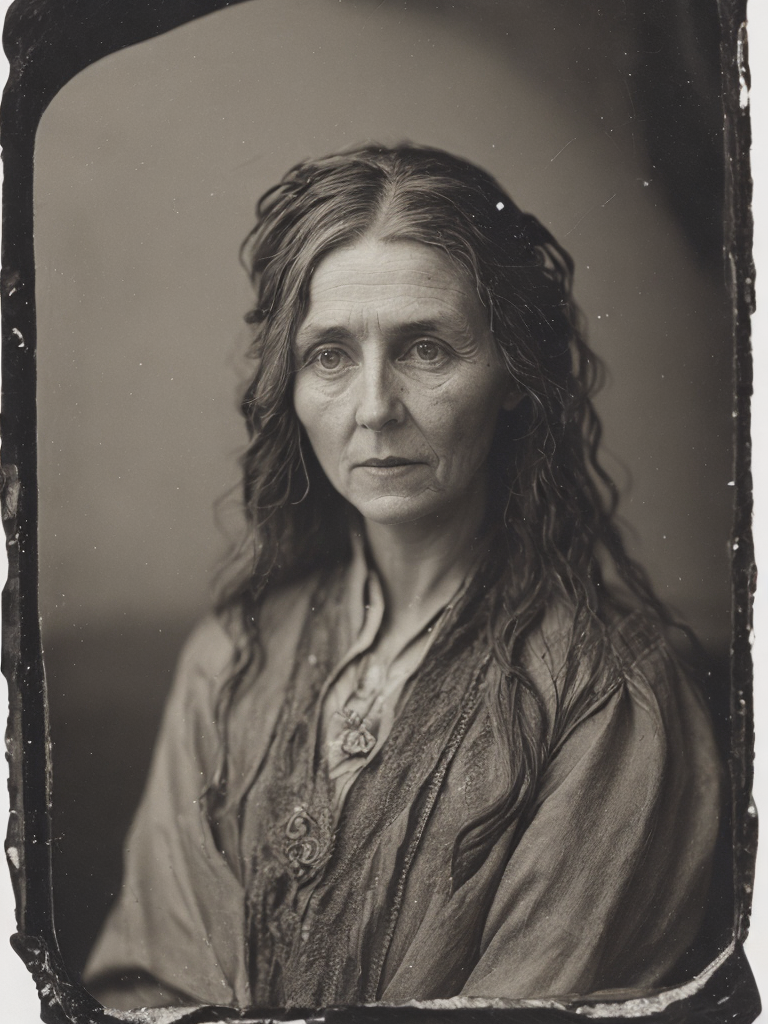 a wet plate photograph of a old witch