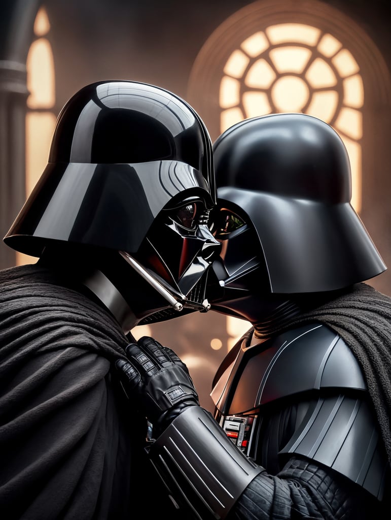 make an image luke skywalker kissing darth vader