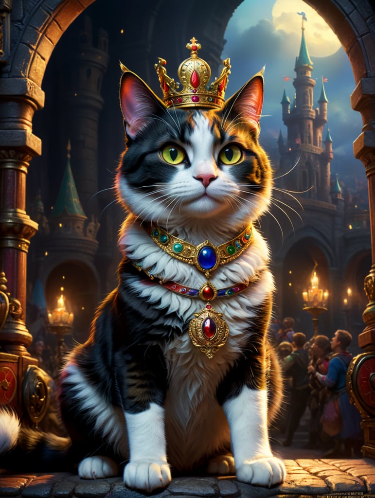 Disney Pixar inspired movie poster with the title Maria in the image a tricolor queen cat