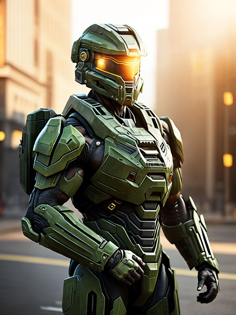 master chief, raw picture, ultra realistic, action movie,