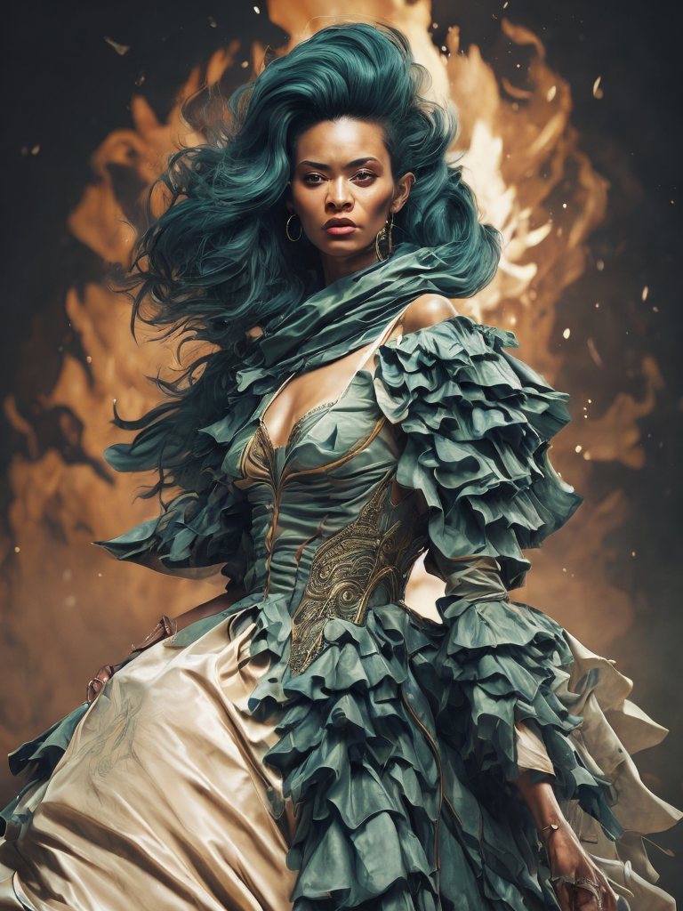 Masterpiece, dress, high quality, art muse, surrounded by swirling fabric, (fabric detail:1.2), (intricate fabric folds:1.2), photographed by peter lindbergh and dave lachapelle, closeup, Sony A9 II, f2.0, iso 100, dynamic composition, serene expression, primal energy, elemental beauty, high resolution, uhd, hdr, vogue photoshoot, Laocoön, iris flare