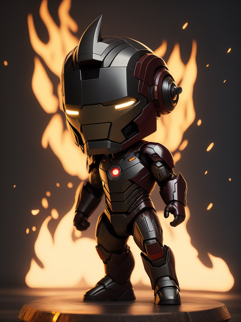 Full body 3d render of funko pop Iron Man